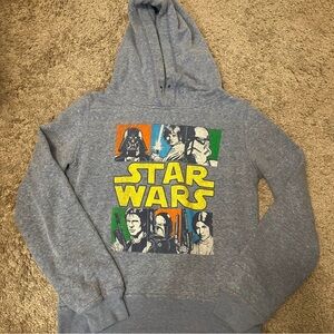 Star Wars Gray Pullover Hoodie with Retro Multi-Color Graphic